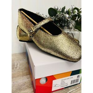 Katy Perry Evie Gold Patent Mary Jane Ballet Flat Women’s Sz 10